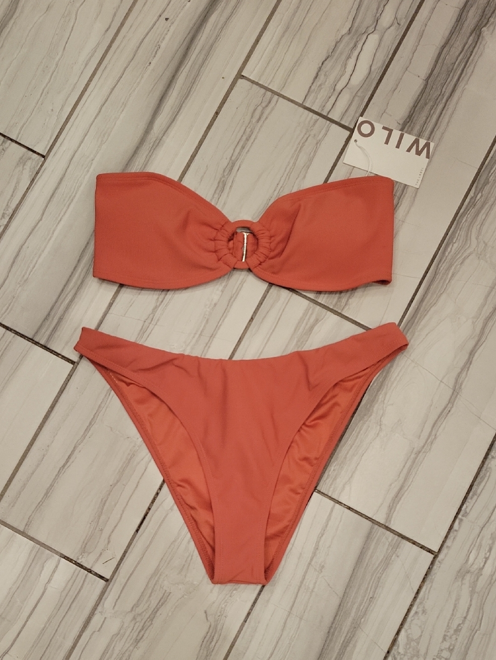 WILO The Label  Bandeau Bikini with Center Ring